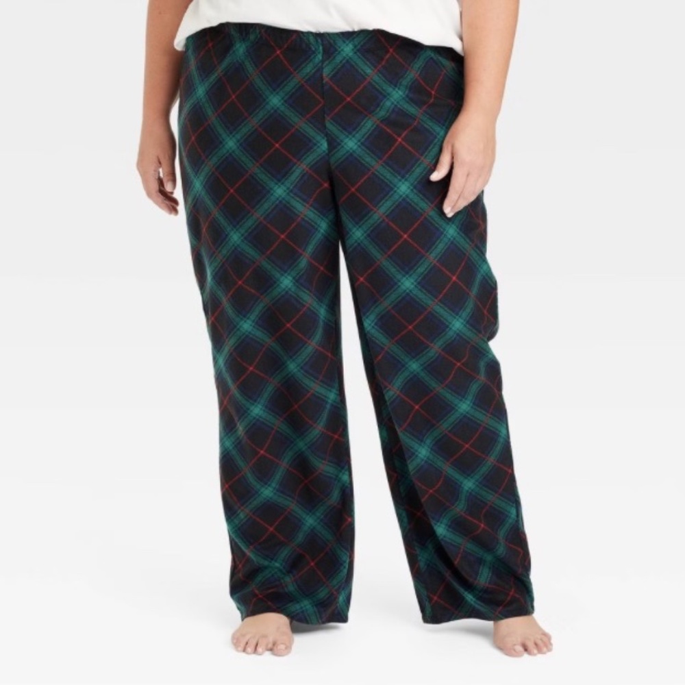 Women's Plaid Print Microfleece Pajama Pants